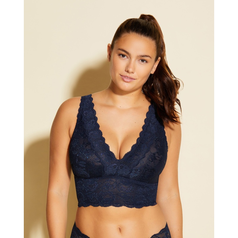 Bralette A Corpetto Curvy Con Scollatura A V Nocturnal Blue XS