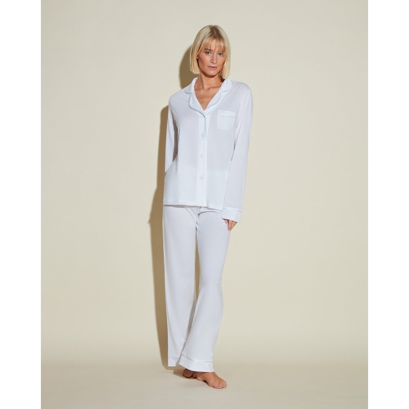 Pigiama Con Top A Maniche Lunghe E Pantaloni White/White XS