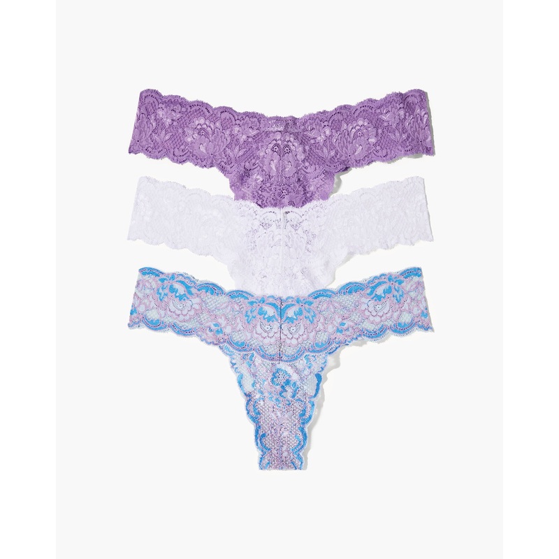 3 Pack Cutie Thong Linaria Fontana/White/Linaria One Size