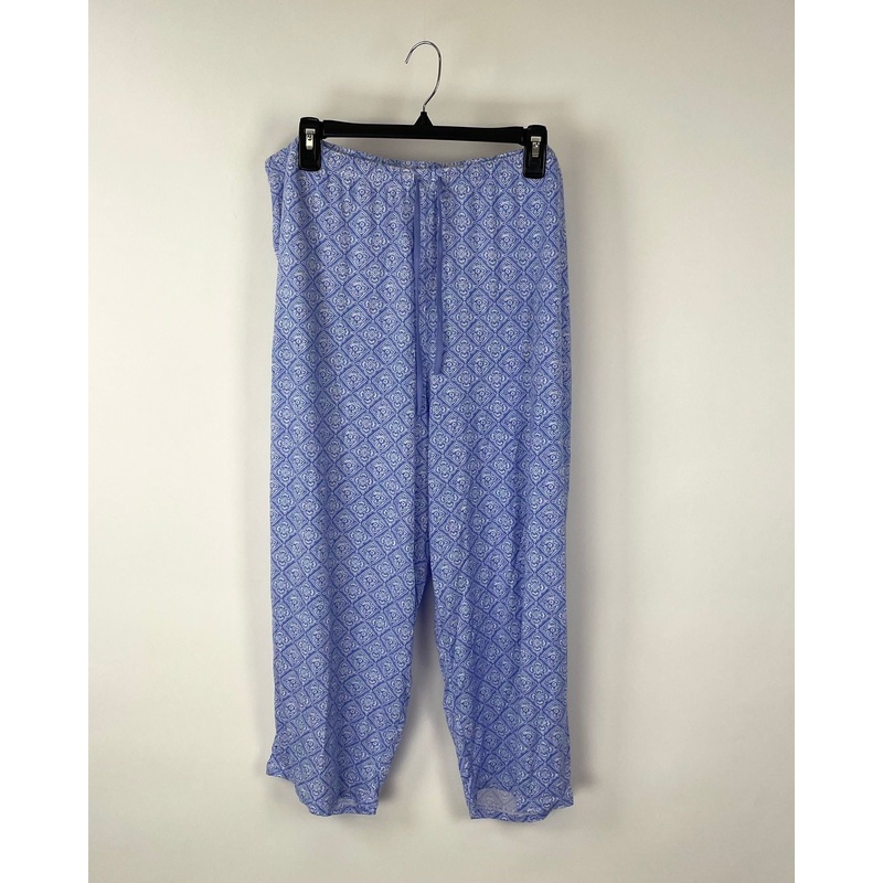 Blue And White Printed Pajama Pants – 1X