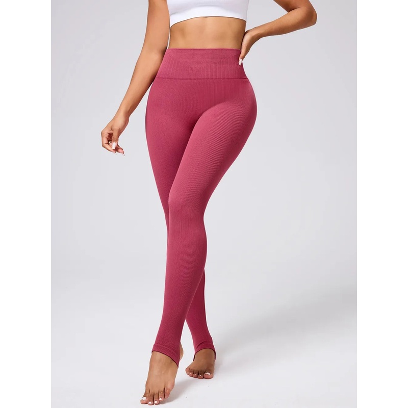 High Waist Stirrup Active Leggings Deep Rose S
