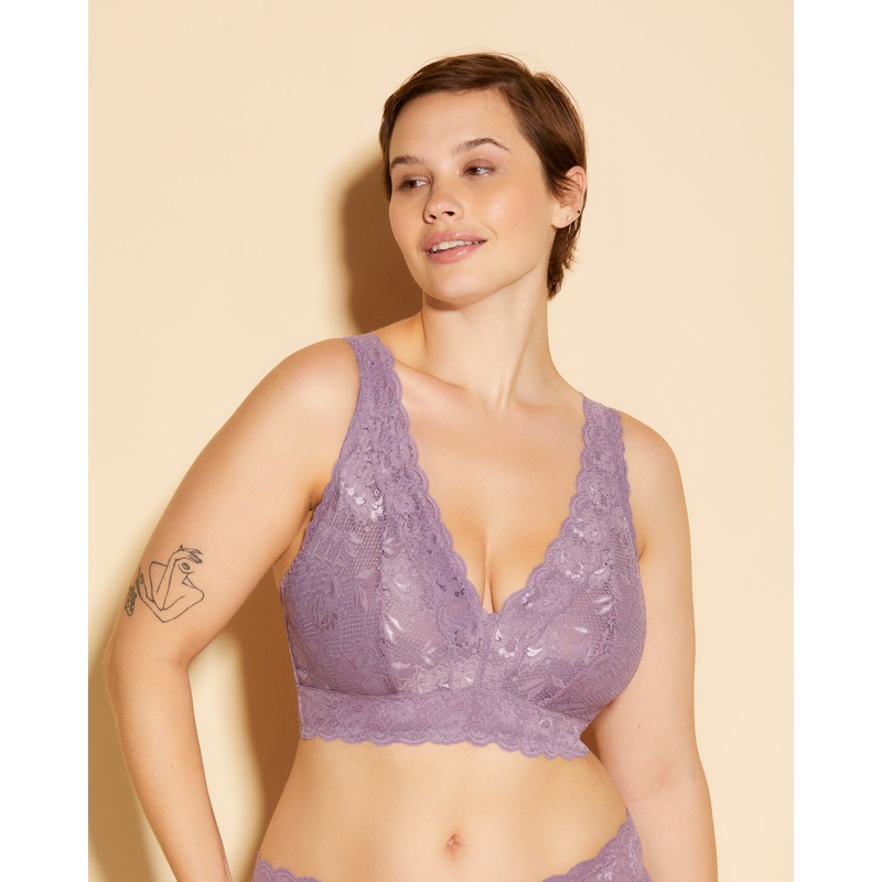 Super Curvy Plungie Longline Bralette Himalayan Sky XS