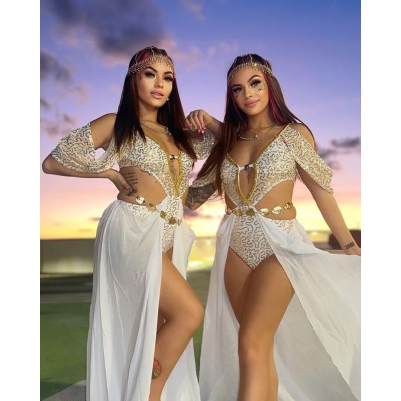 2pc Goddess Glam Small White/Gold