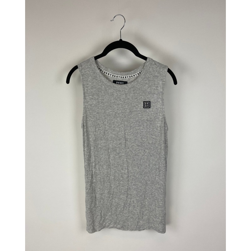 Grey Sleeveless Black Logo Lounge Top – Small