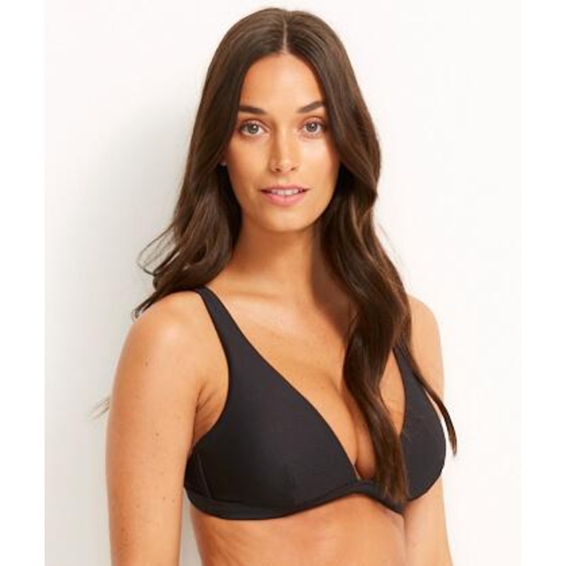 Mila Mini Rib C-E Cup Triangle Bikini – Nero