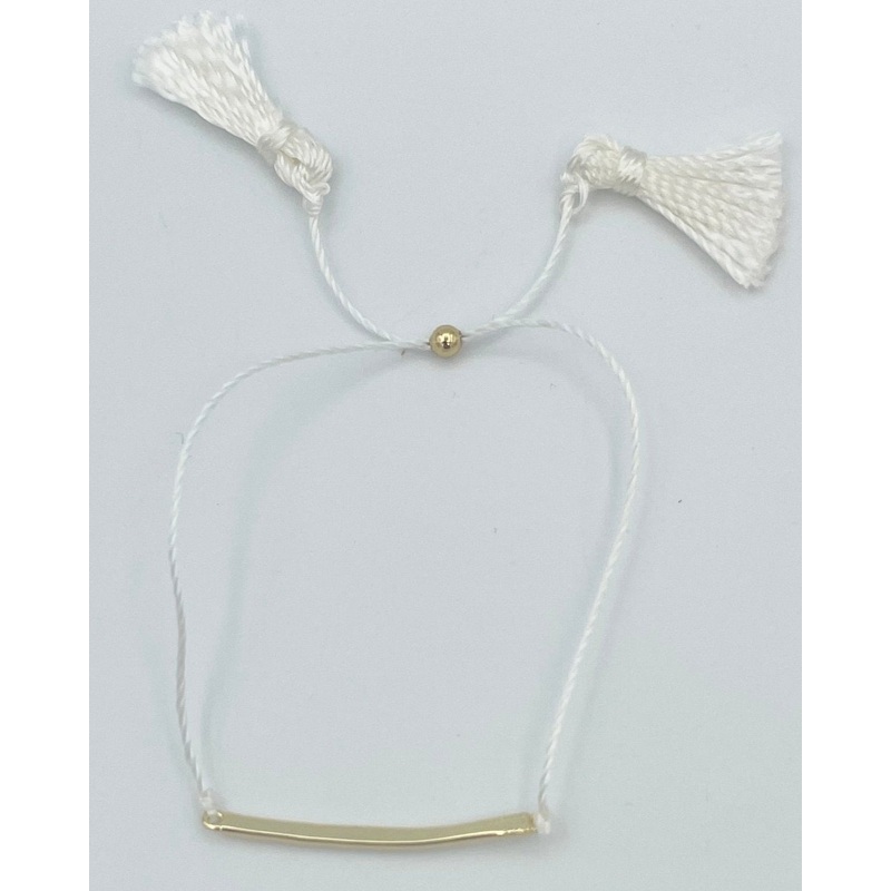 White String with Gold Bar Bracelet