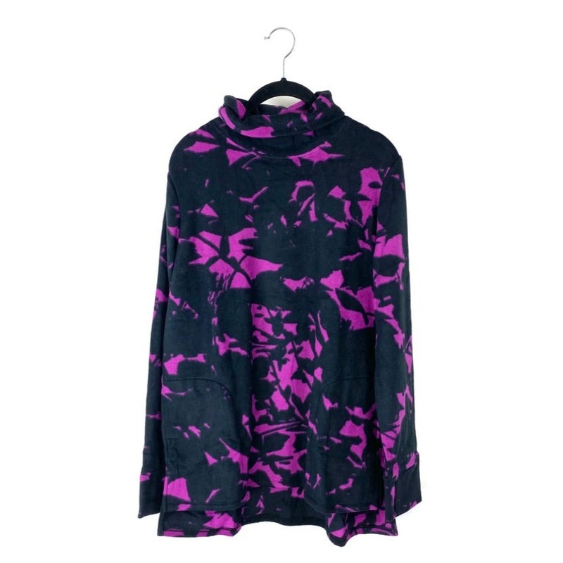 Black and Purple Fleece Turtleneck – Small/Medium