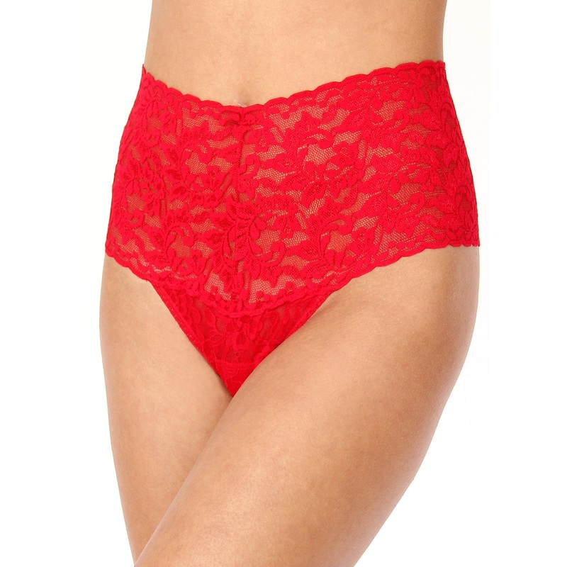 Retro Red Lace Thong Red O/S