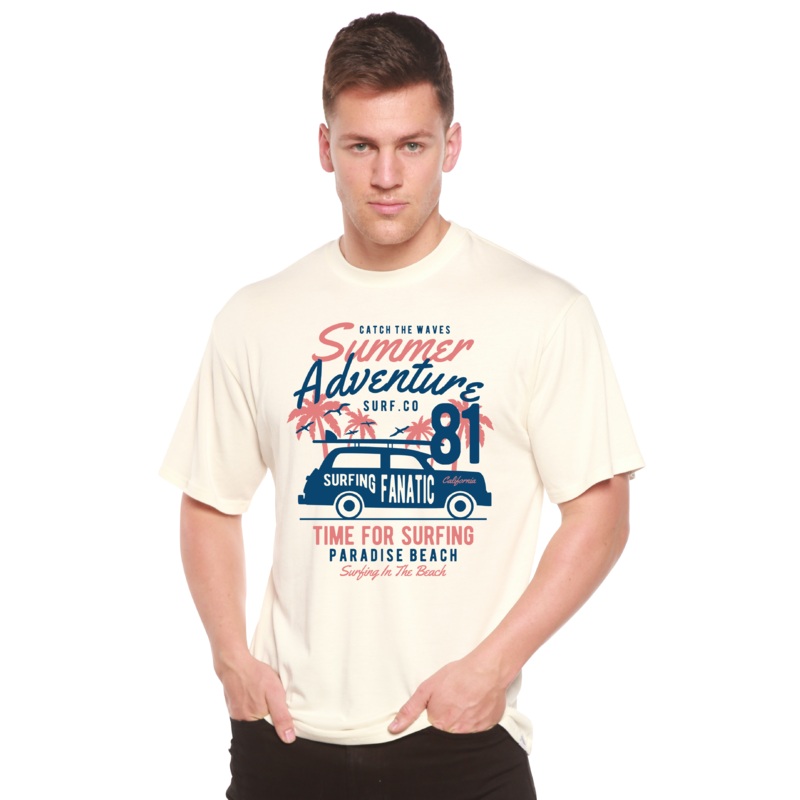 Sammer Adventure Spun Bamboo Men’s Bamboo Viscose/Organic Cotton Short Sleeve Graphic T-Shirt Medium Black