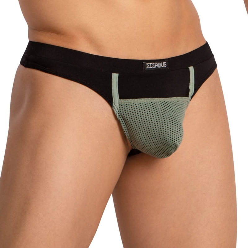 Edipous Sexy and Classic Mesh Men’s Thong EDK024 S Black
