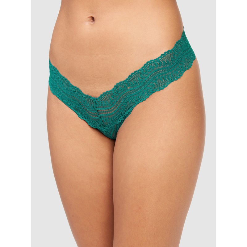 Flora All Over Lace Thong Shaded Spruce S