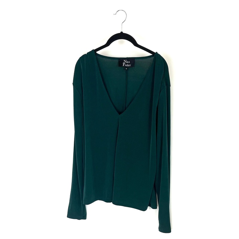 Green Long Sleeve Blouse – 3X