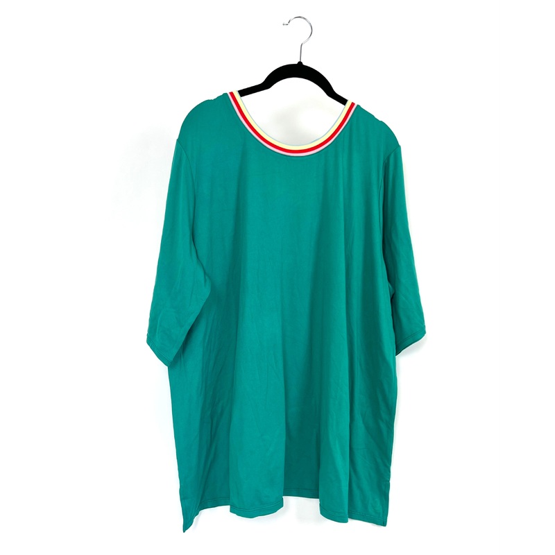 Turquoise Striped Neckline Sleep Shirt – Size 18/20