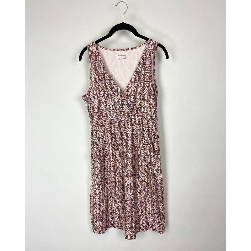 Abstract Print Sleeveless Dress – Small