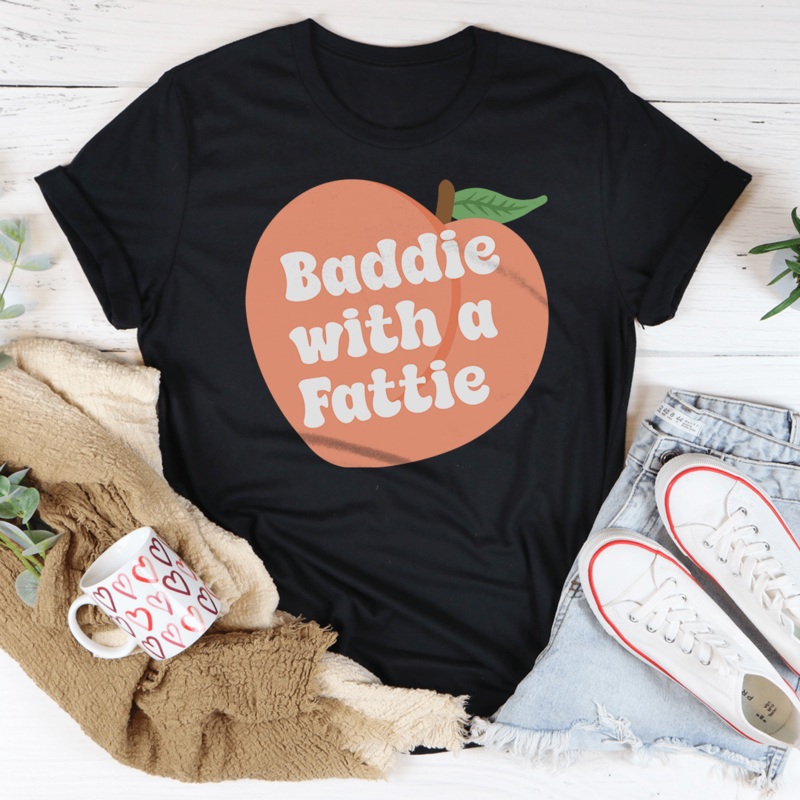 Baddie With A Fattie Tee Black Heather S