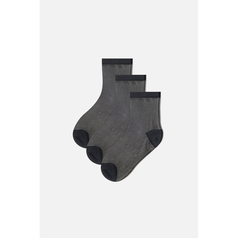 Fancy Mesh Sock in Black (Pack) O/S Black 3-Pack