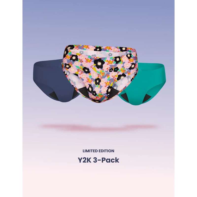 Teen Light Leakproof No-Show Bikini 3-Pack – Kit Night Sky/Beige/Black XXS