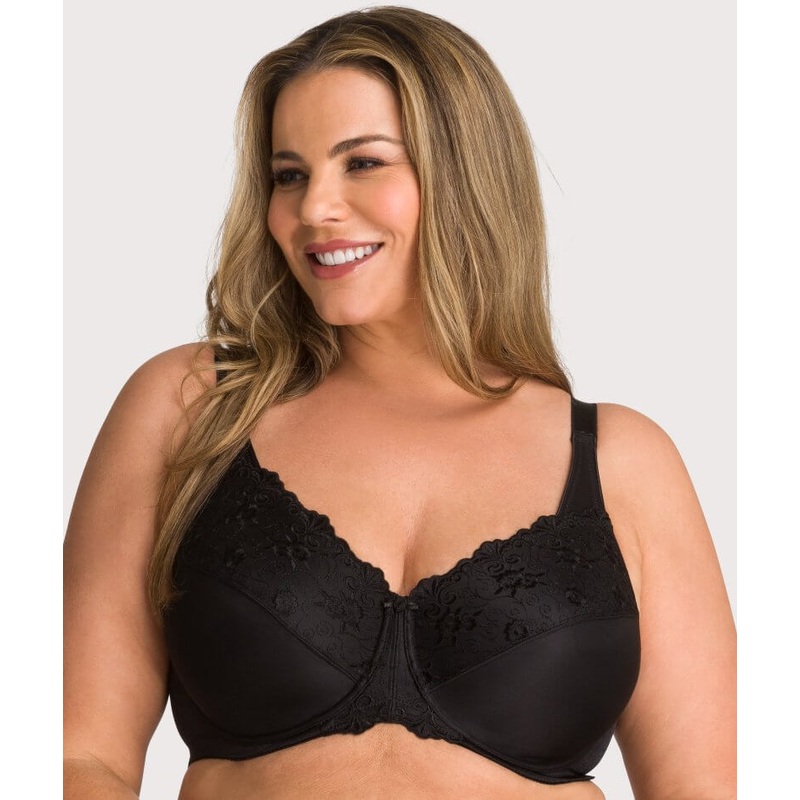Triumph Embroidered Minimizer Bra – Black 32DD