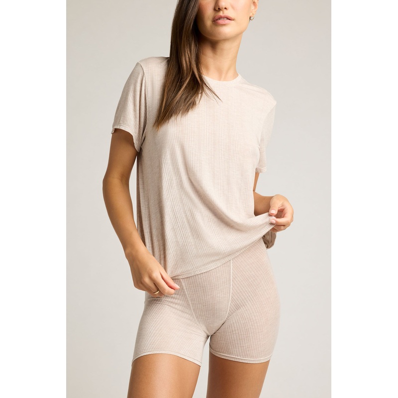 Whipped Boyfriend Tee in Sand XS Sand Single
