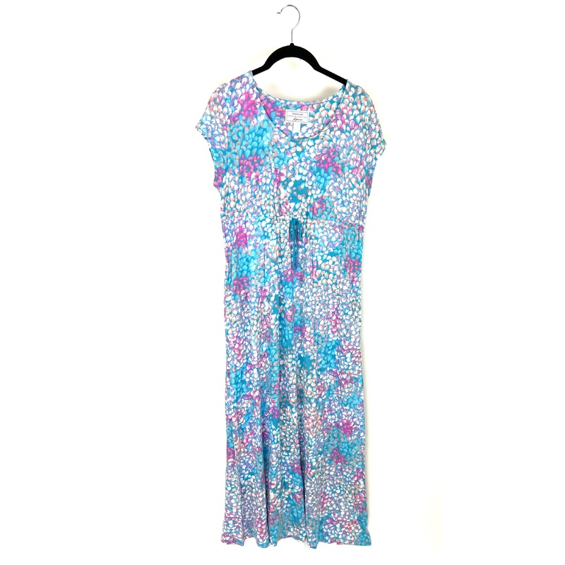 Aquamarine Abstract Long Lounge Dress – Size 6/8