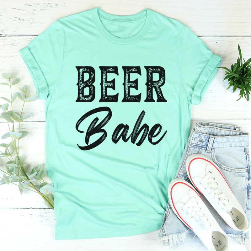 Beer Babe Tee Heather Mint S
