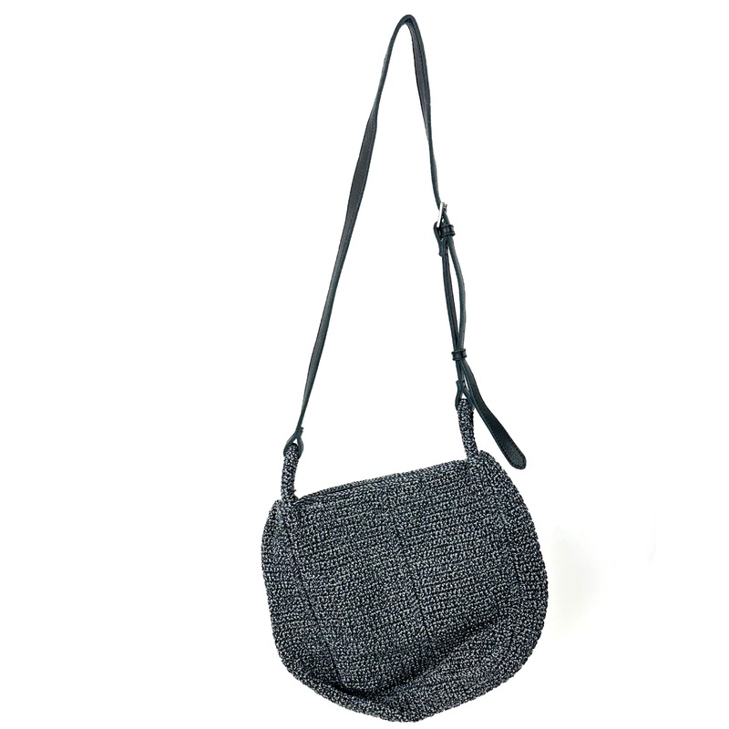 Blue and Black Crochet Bag