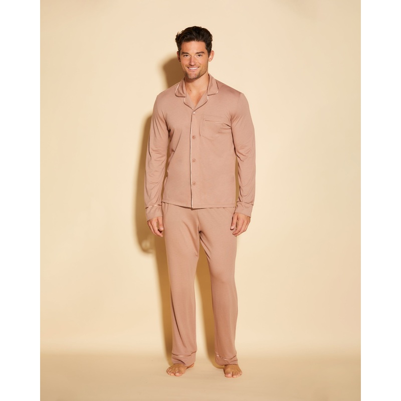 Conjunto De Pijama Para Hombre Clsico Con Camisa De Manga Larga Y Pantalones India/India S