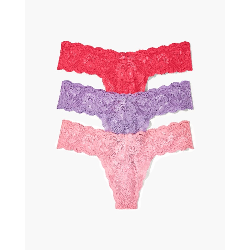 Cutie Lr Thong 3 Pack Passiflora/Ibisco/Linaria One Size