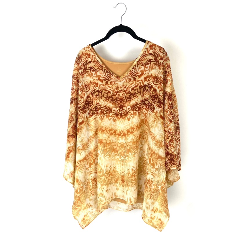 Orange Patterned Blouse – Large/Extra Large