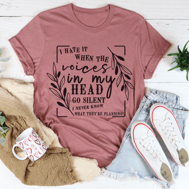The Voices In My Head Tee Mauve S