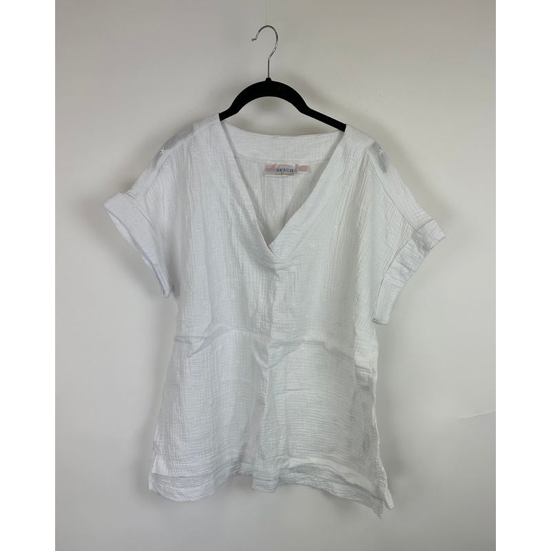 White Semi Sheer Starfish Top – Size 6/8