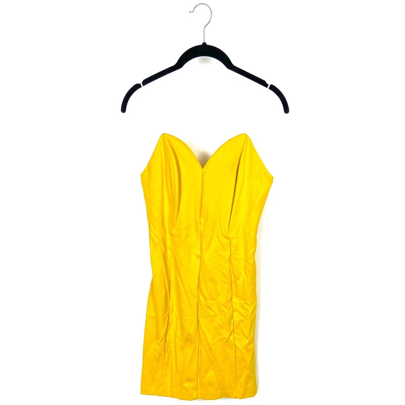 Yellow Strapless Mini Dress – Small