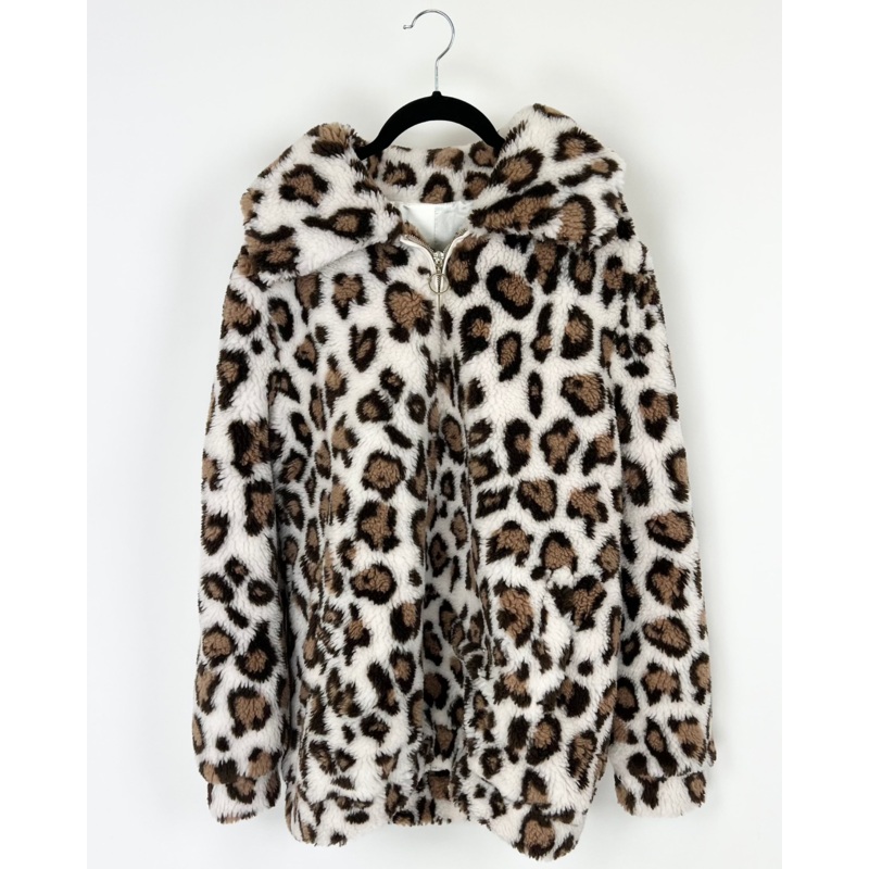Animal Print Half Zip Jacket – Small