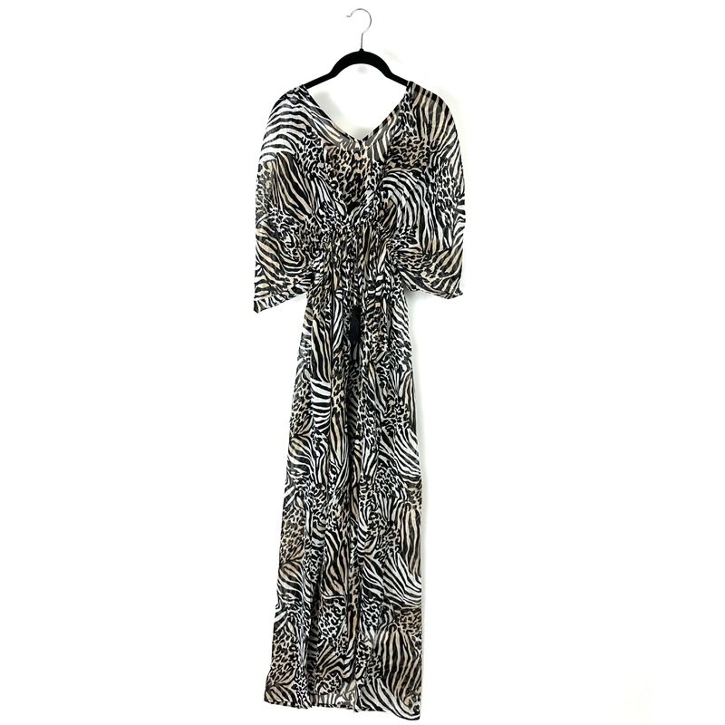 Animal Print Tie Waist Maxi Dress – Size 00/0 and 2/4 Extra extra small (size 00/0)