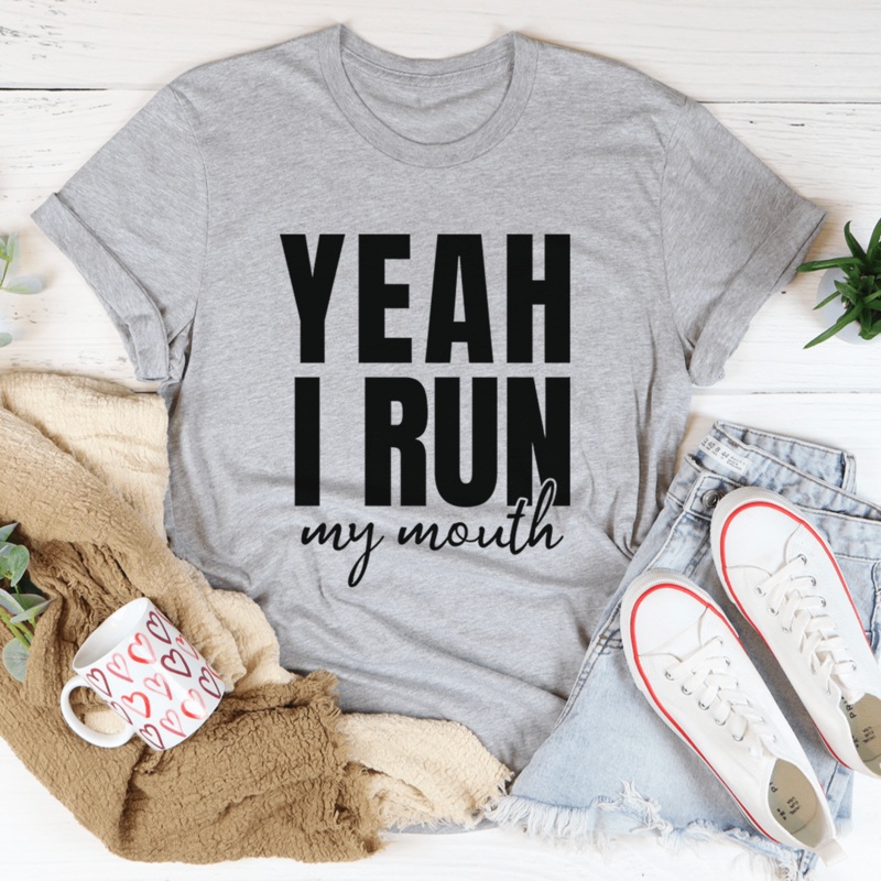 Yeah I Run Tee Athletic Heather S