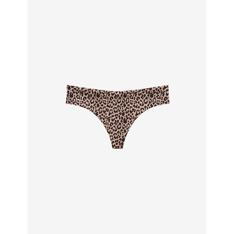 Zero Edge No-Show Thong leopard XS