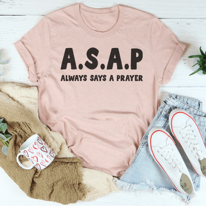 Always Says A Prayer Tee Black Heather S