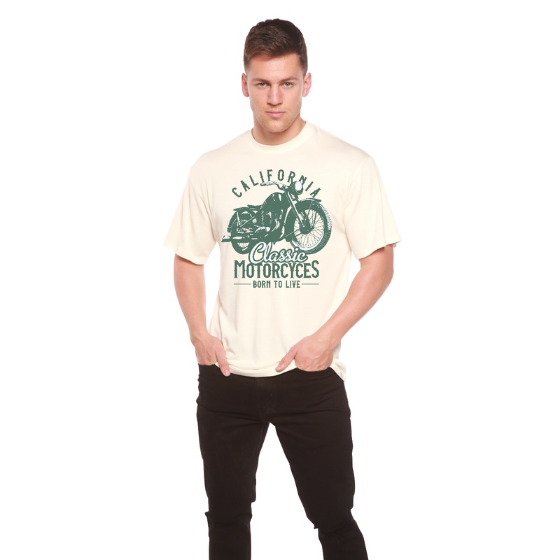 Classic Motorcycles Men’s Bamboo Viscose/Organic Cotton Short Sleeve Graphic T-Shirt Medium Black