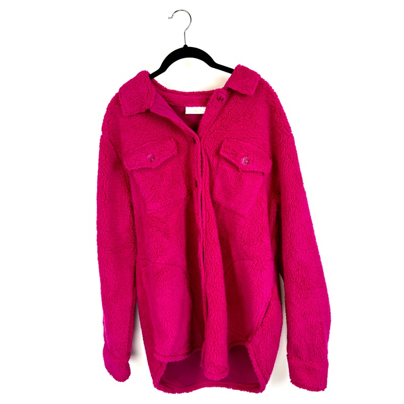 Magenta Sherpa Jacket- Size 6