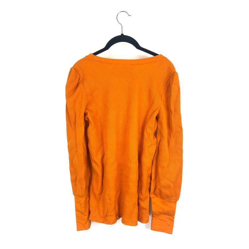 Orange Waffle Knit Long Sleeve Top- Size 6/8
