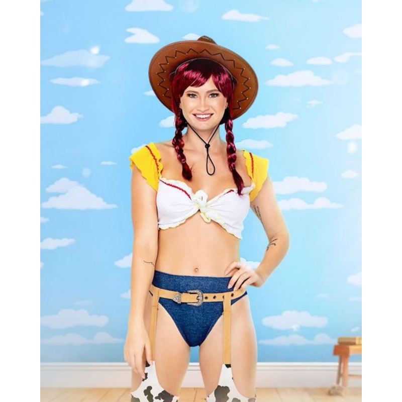 Playful Cowgirl Costume Small Yellow/White