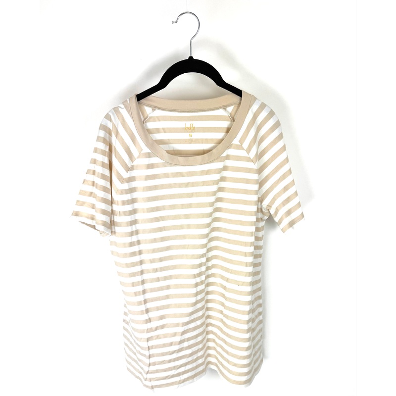 Tan Striped T-Shirt – Size 6/8