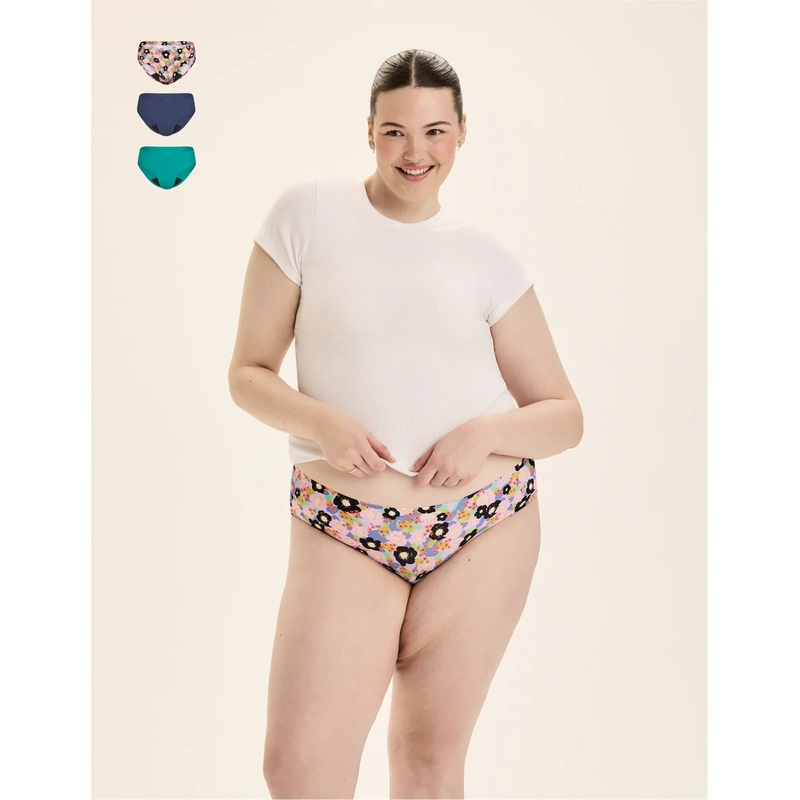 Teen Super Leakproof No-Show Bikini 3-Pack Black XXS