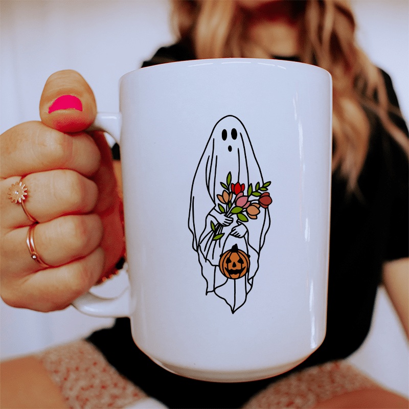 Halloween Bride Ghost Ceramic Mug 15 oz White One Size
