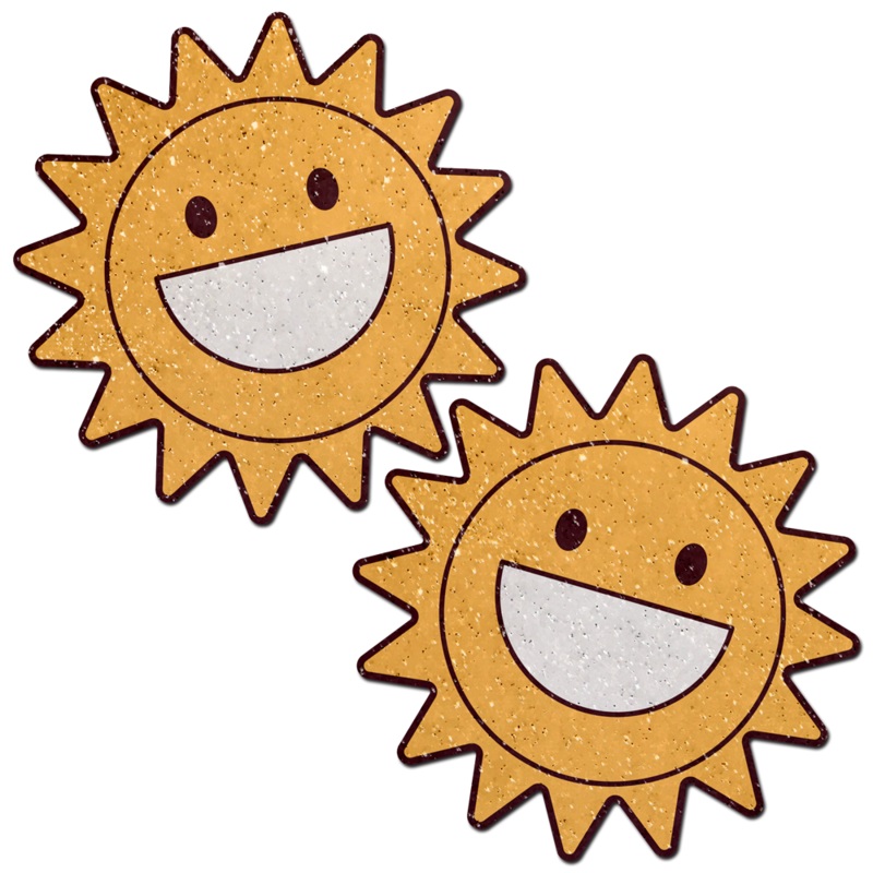 Happy Sun Pasties Sparkling Smiling Sunshine Nipple Covers by Pastease