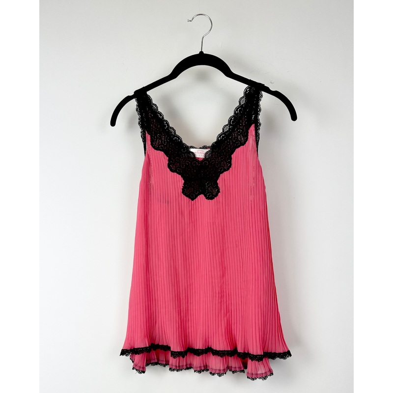 Pink Pleated Sleep Top –  Small