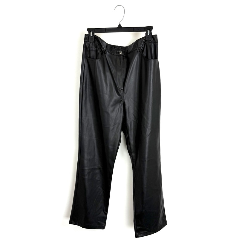 Black Faux Leather Pants – Size 6/8