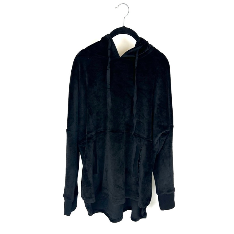 Black Velour Lounge Hoodie – Small