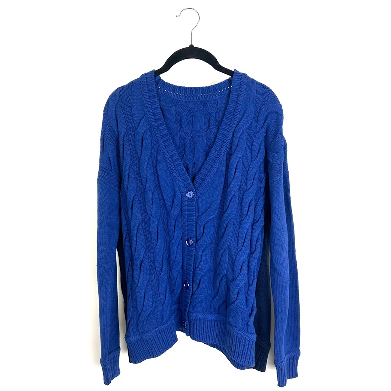 Blue Cable Knit Cardigan – Size 4/6
