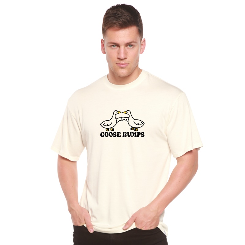 Goose Bumps Men’s Bamboo Viscose/Organic Cotton Short Sleeve Graphic T-Shirt Medium Black